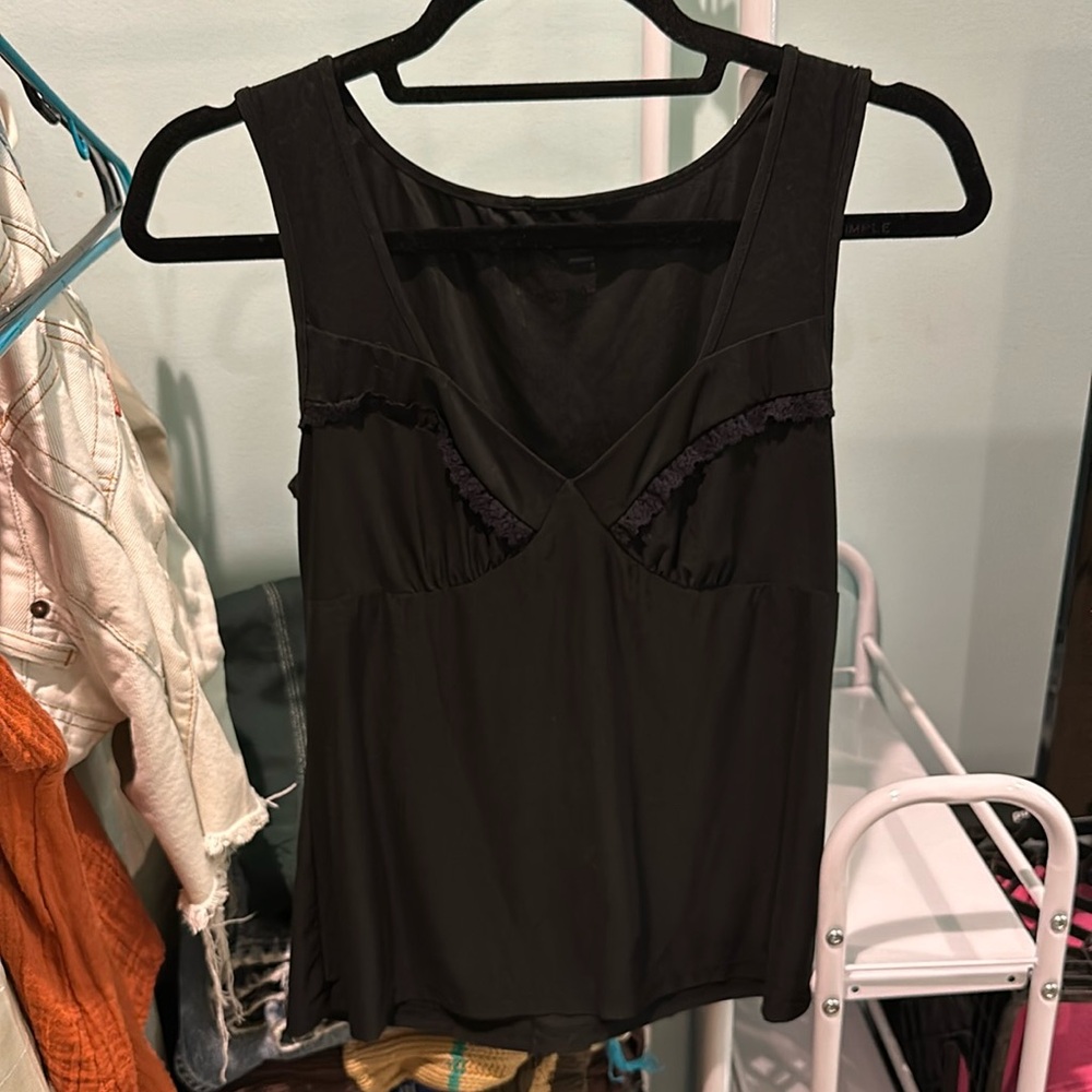 Black Lacey Silk Top